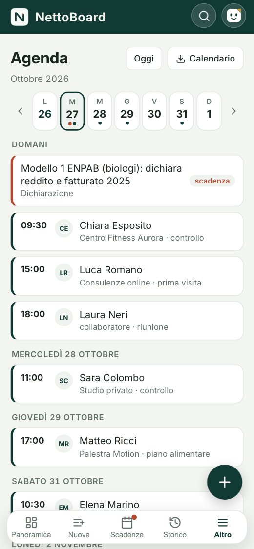 Agenda della settimana sul telefono